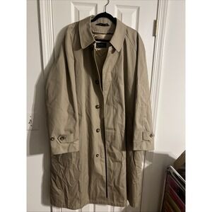Lauren Ralph Lauren Men's Vintage Tan Trench Coat 46R Zip Out Liner